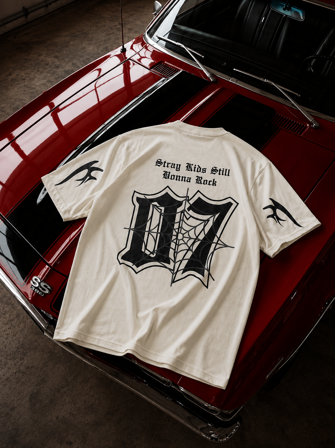 07 Printed Dropshoulder T-Shirt – Premium Lycra Polestar Oversized Tee for Men