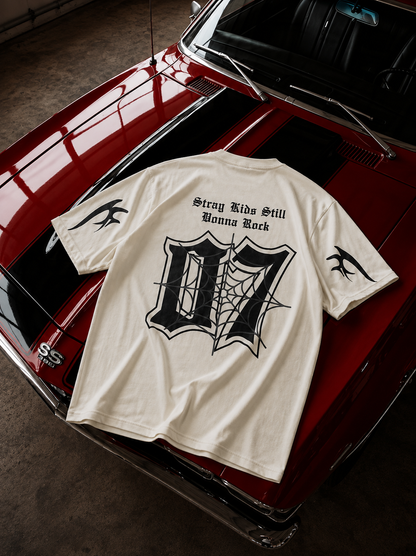 07 Printed Dropshoulder T-Shirt – Premium Lycra Polestar Oversized Tee for Men