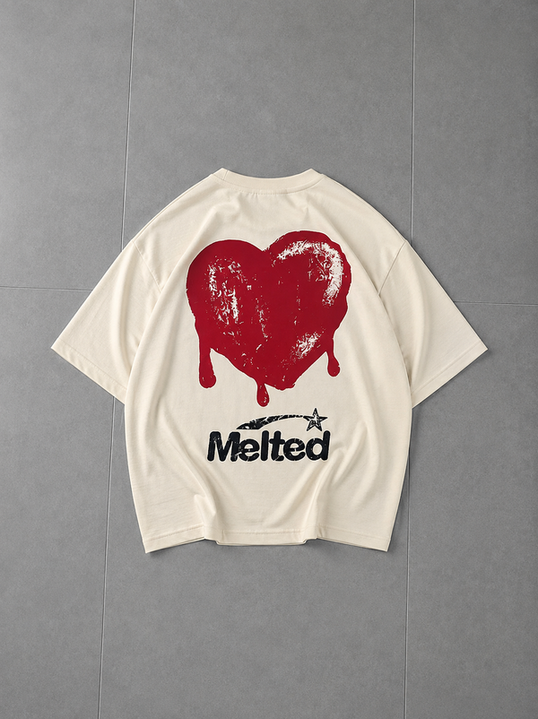 Melted Printed Dropshoulder T-Shirt