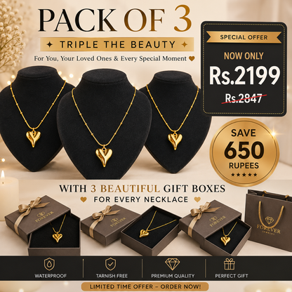 Gold Heart Stainless Steel Pendant Necklace for Women
