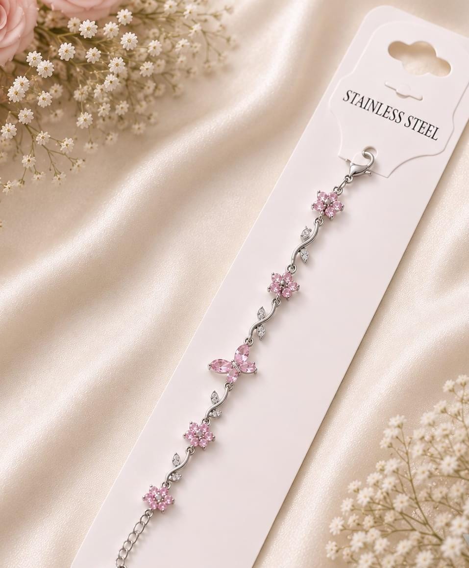 Gold Plated Zircon Bow Bracelet for Women