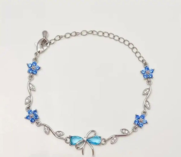 Gold Plated Zircon Bow Bracelet for Women