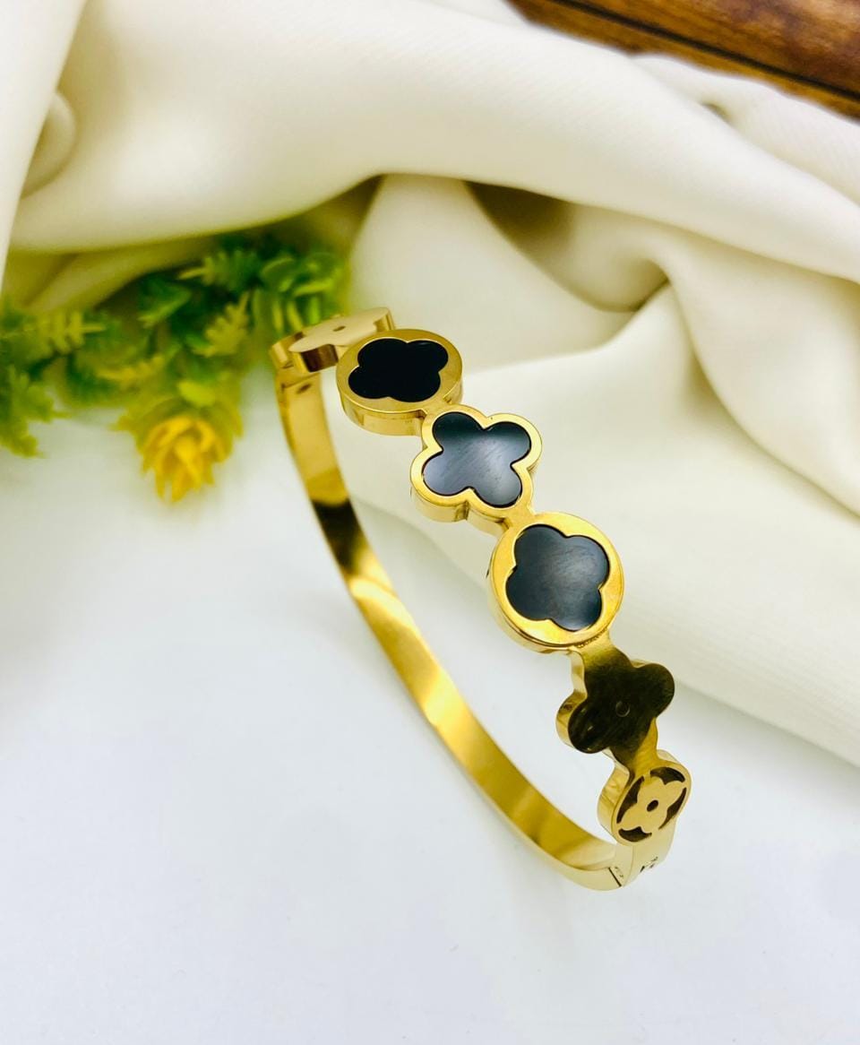 Gold Plated Stainless Steel Cuff Bracelet for Women