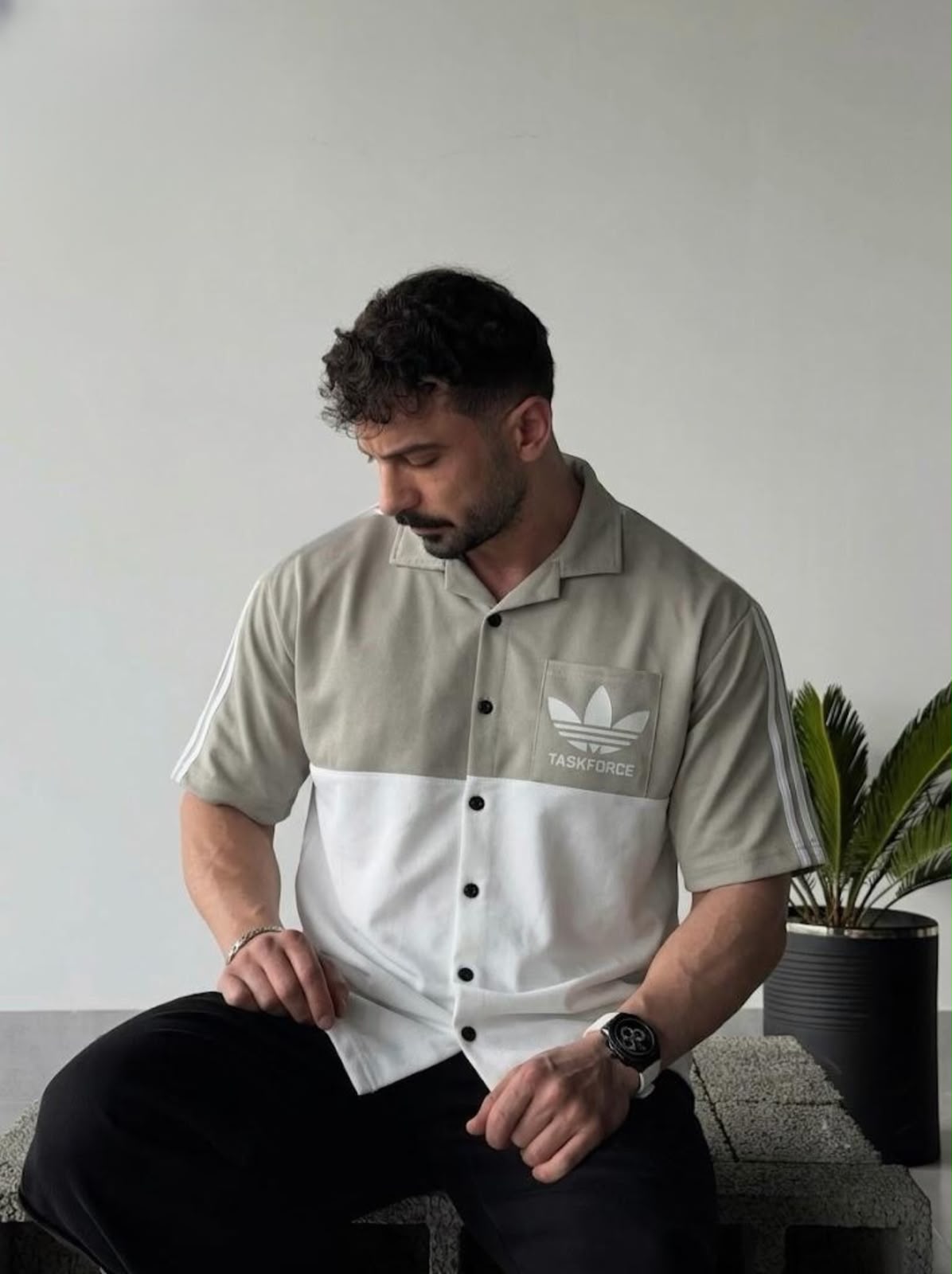 Button Down  Pocket Printed  Shirt