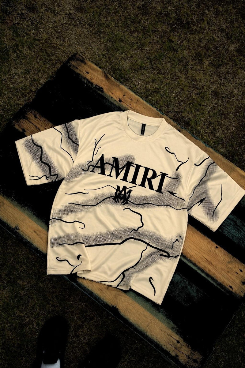 Embossed Graffiti Print Dropshoulder Tee