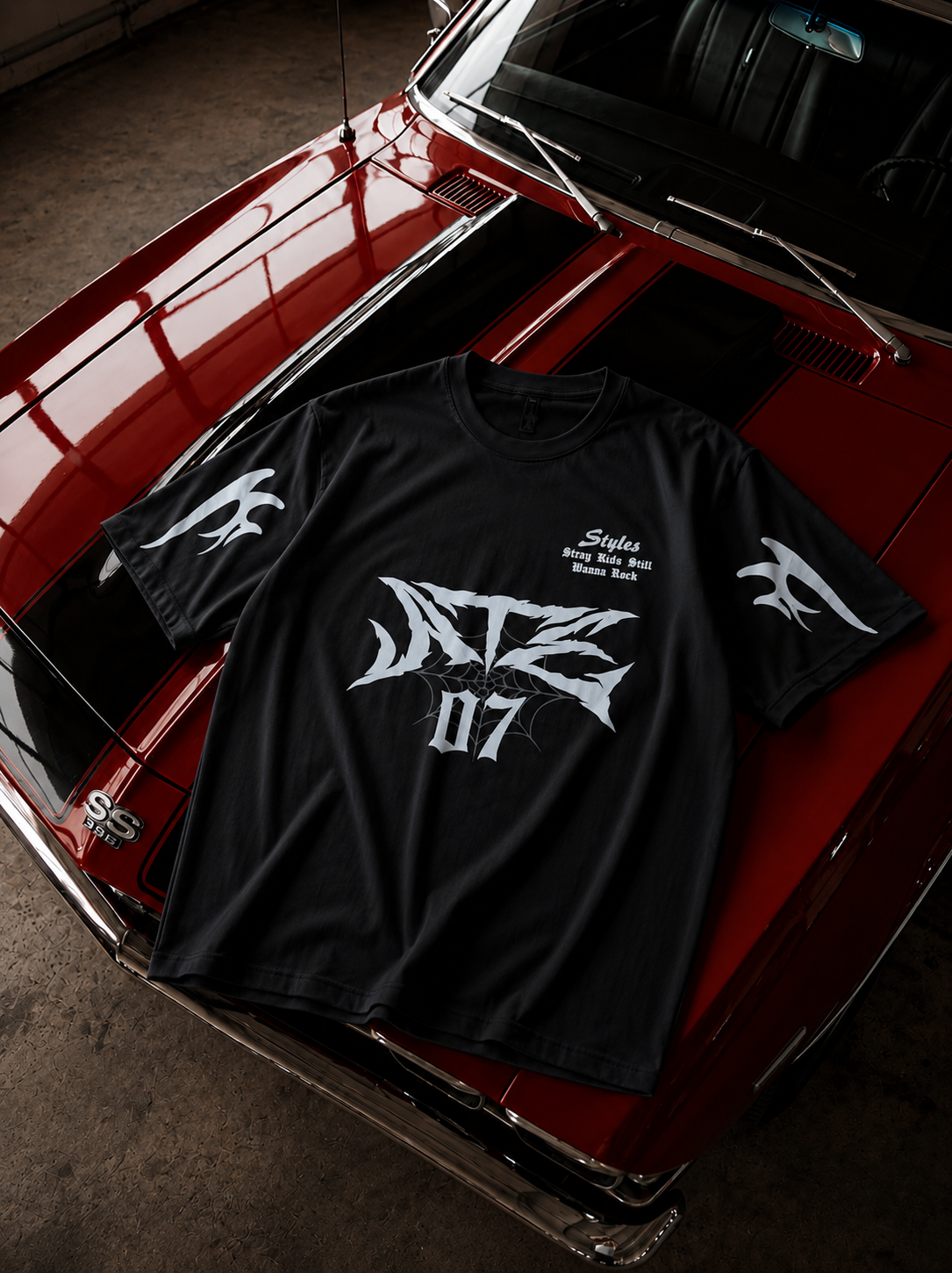 07 Printed Dropshoulder T-Shirt – Premium Lycra Polestar Oversized Tee for Men