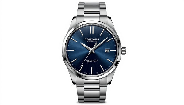 Silver Blue Luxury Men's Watch
