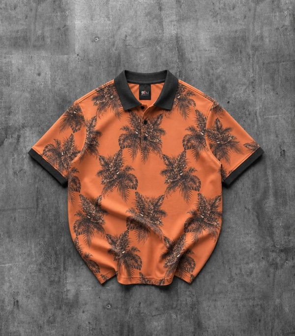 Mix Design Collar Polo - Striped Premium T-Shirt