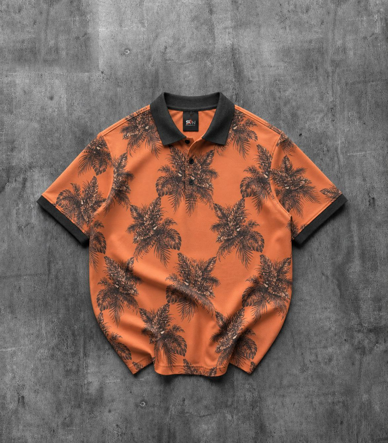 Mix Design Collar Polo - Striped Premium T-Shirt