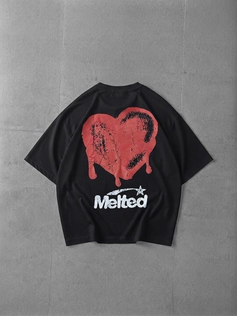 Melted Printed Dropshoulder T-Shirt