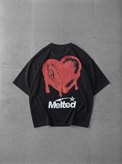 Melted Printed Dropshoulder T-Shirt