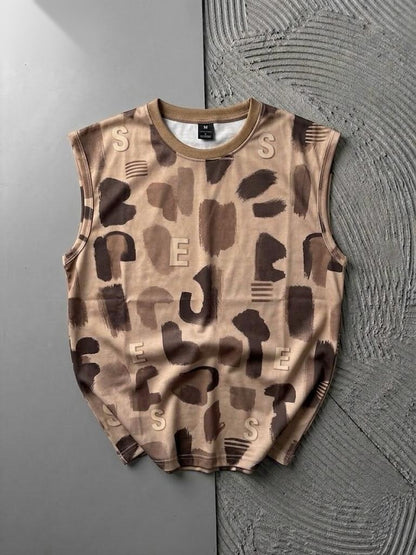 Allover Printed Tank Top | Sleeveless Streetwear Tee for Men