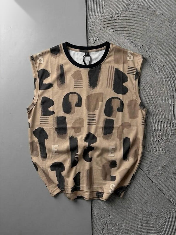 Allover Printed Tank Top | Sleeveless Streetwear Tee for Men